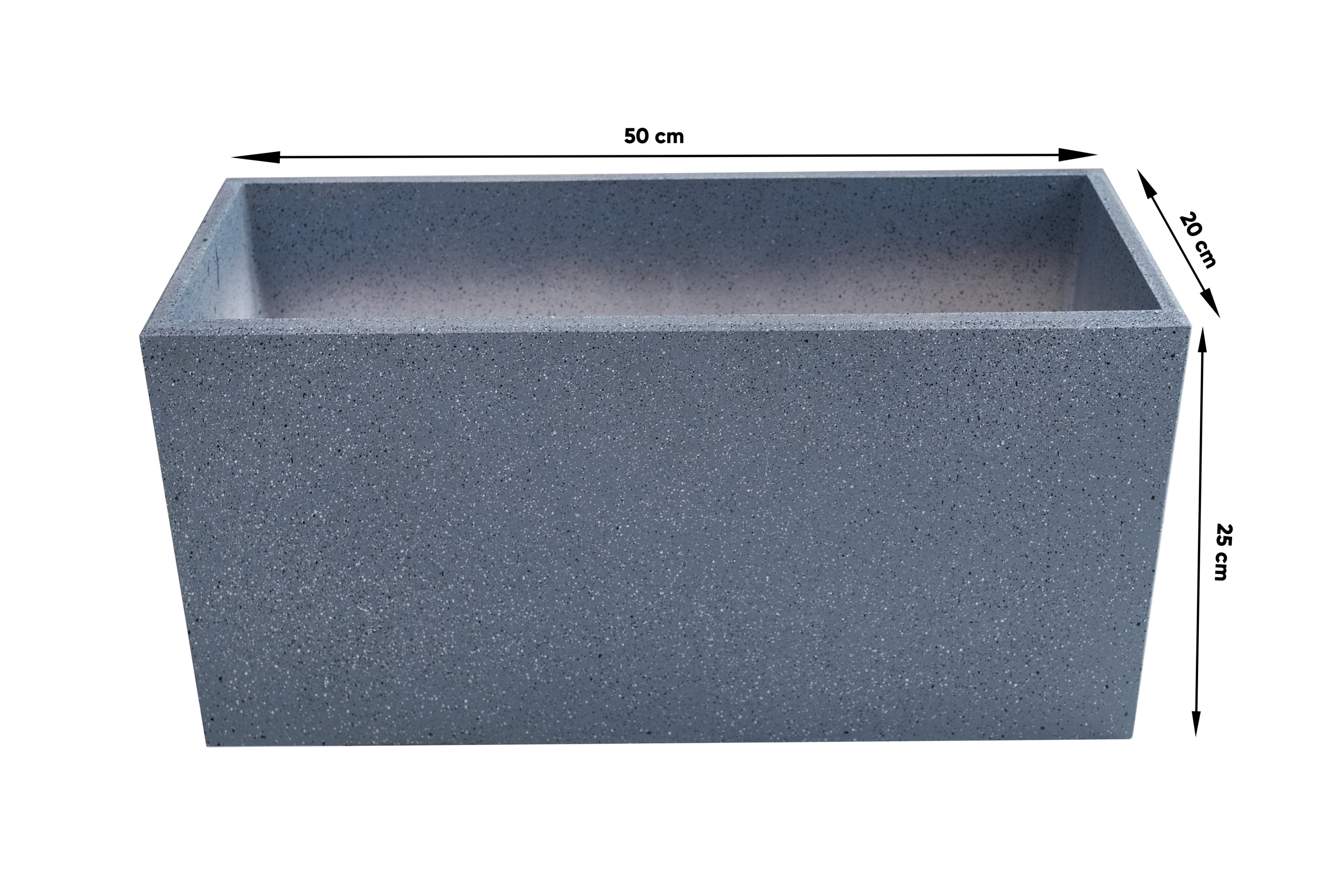 Chậu composite chữ nhật trơn màu giả đá 50*20*25 Home Việt