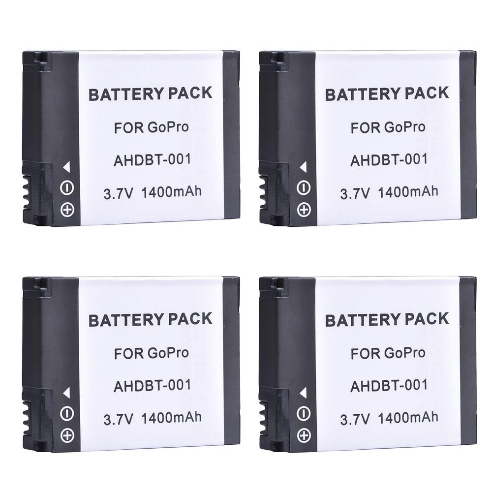 AHDBT-001 Pin cho GoPro HD Hero 1 2 Hero1 Hero2 Motorsports Surf Outdoor 960 AHDBT 001 AHDBT-002 Màu sắc: 4x Pin AHDBT-001