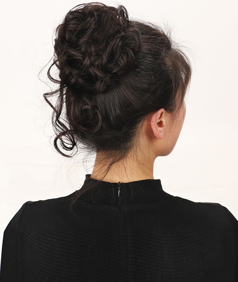 Búi xoăn xù cột chun đuôi lơi J25L ❤️FREESHIP❤️ búi tóc giả nữ, tóc giả búi xoăn