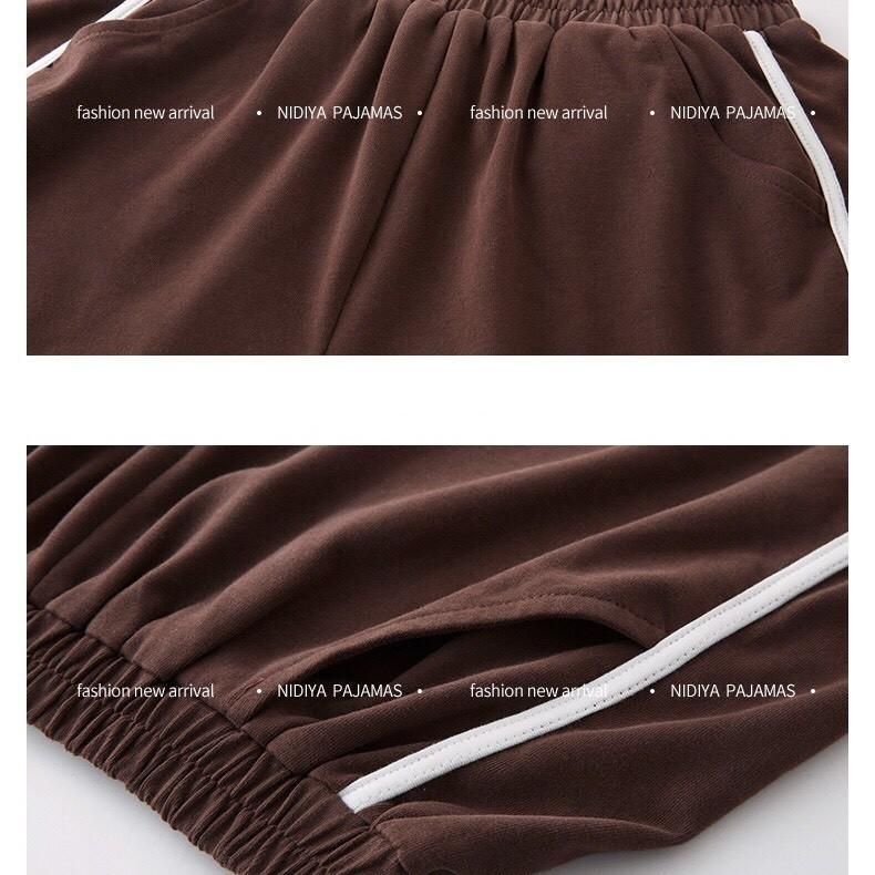 Đồ bộ mặc nhà nữ mùa hè thun cotton họa tiết chữ fish &chip