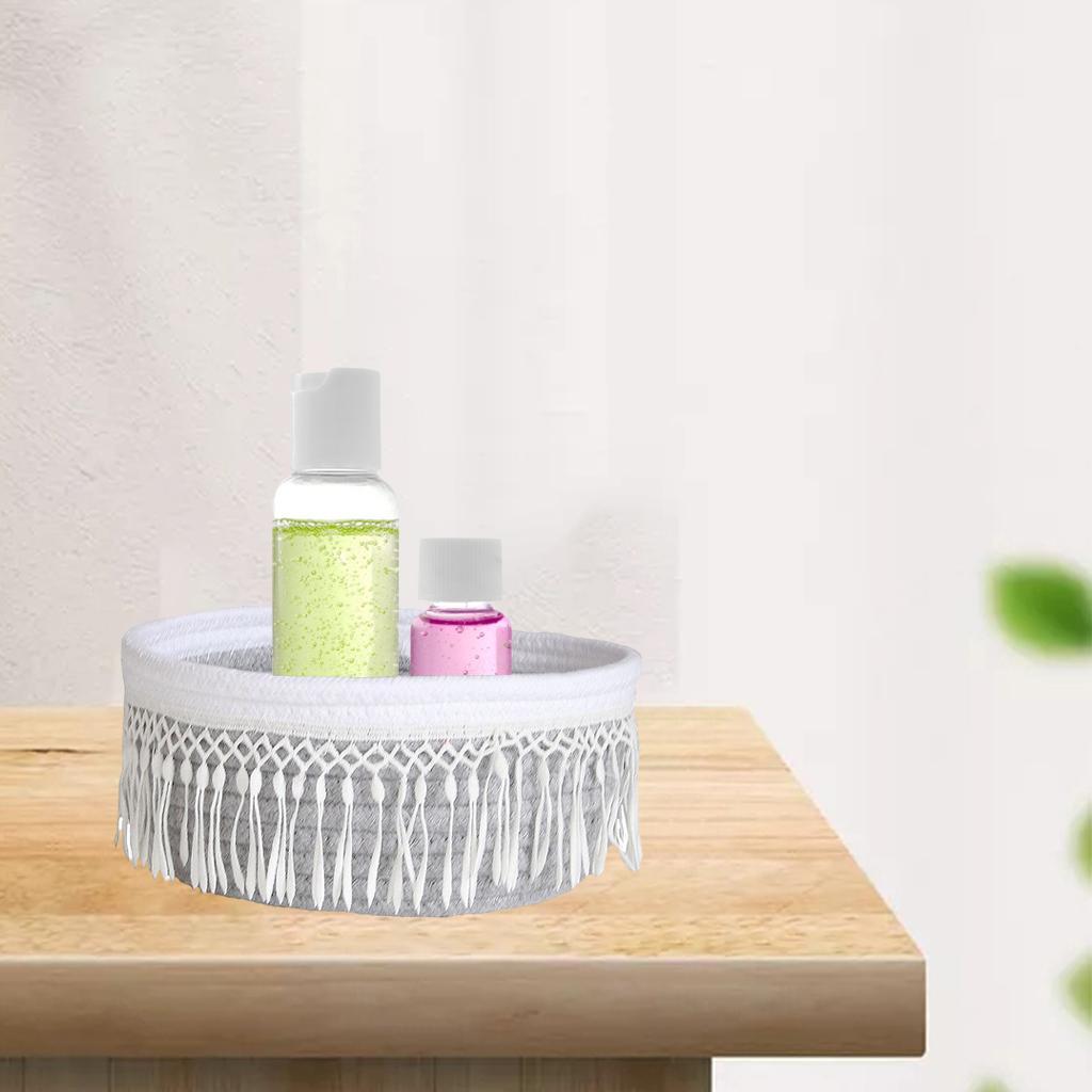 Multifunctional Cotton Woven Basket Washable for Sundries Home Bath
