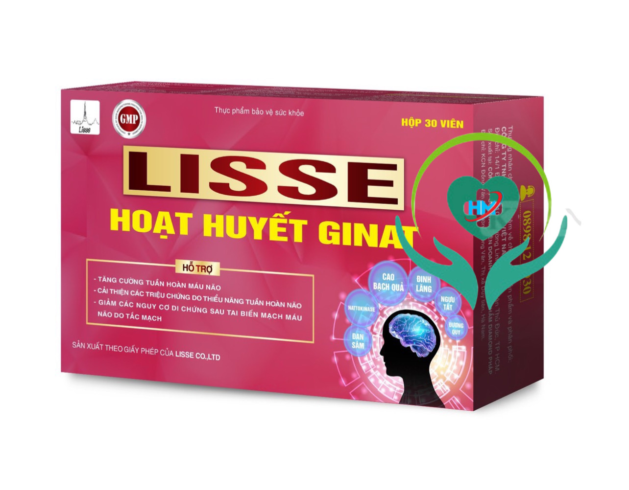 LISSE HOẠT HUYẾT GINAT - Hộp 30 viên- Tăng Cường Tuần Hoàn Máu