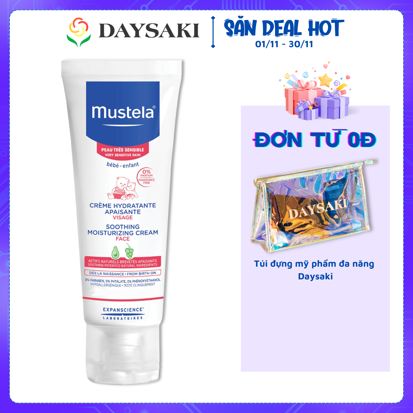 Mustela Kem Dưỡng Da Soothing Moisturizing Cream (40ml)