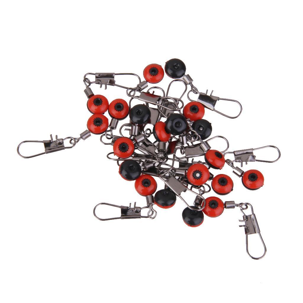 20 Fishing Float Bobber Stops Space Bean Sinker Connector Rolling Swivel Tackle