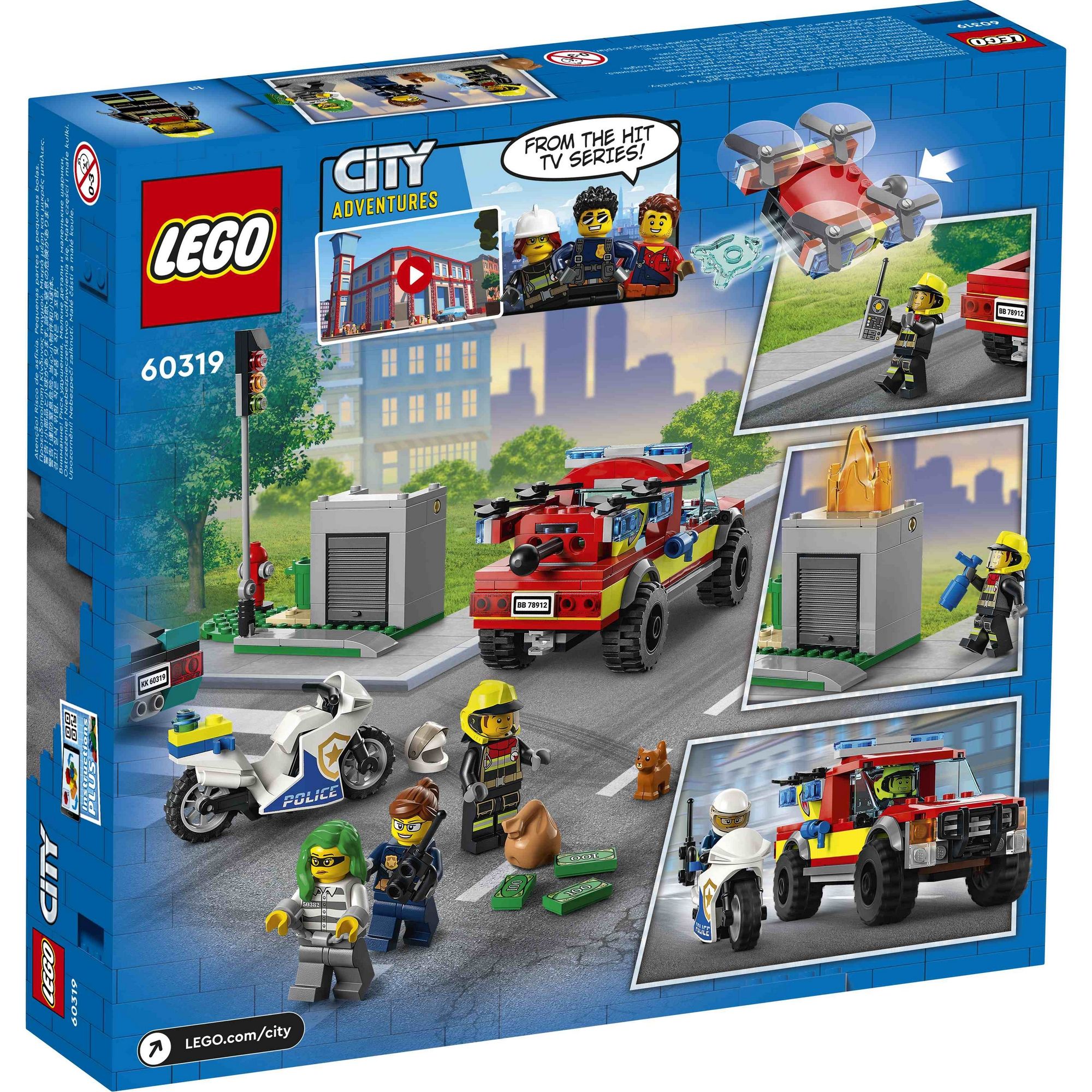 LEGO City 60319 Xe cứu hỏa &amp; cảnh sát truy bắt tội phạm (295 chi tiết)