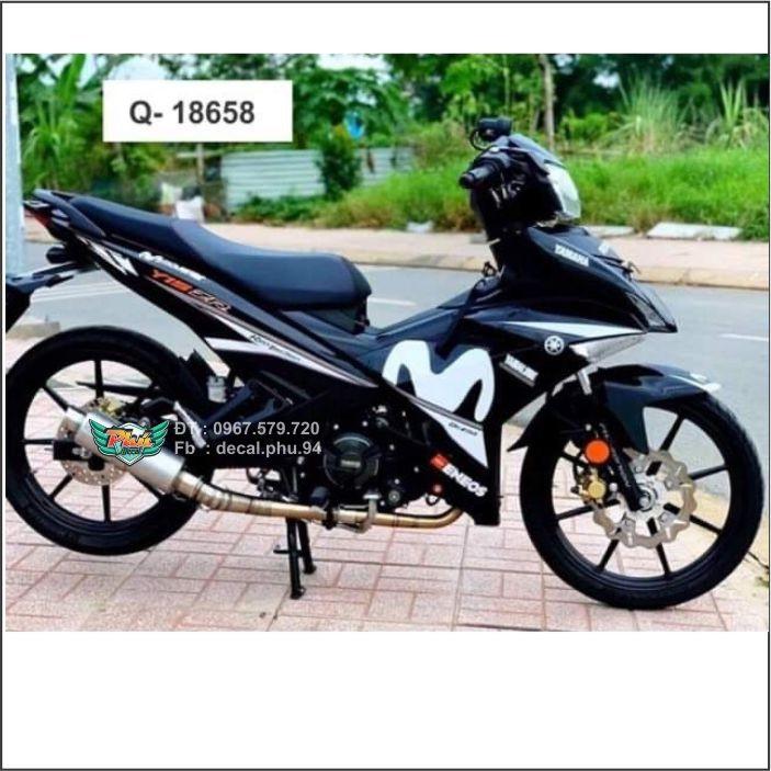 Tem Exciter 150 đen movistar trắng