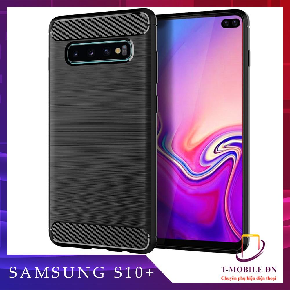 Ốp lưng cho Samsung S10 S10E S10+ Plus Lite dẻo Carbon phay xước chống sốc chống vân tay