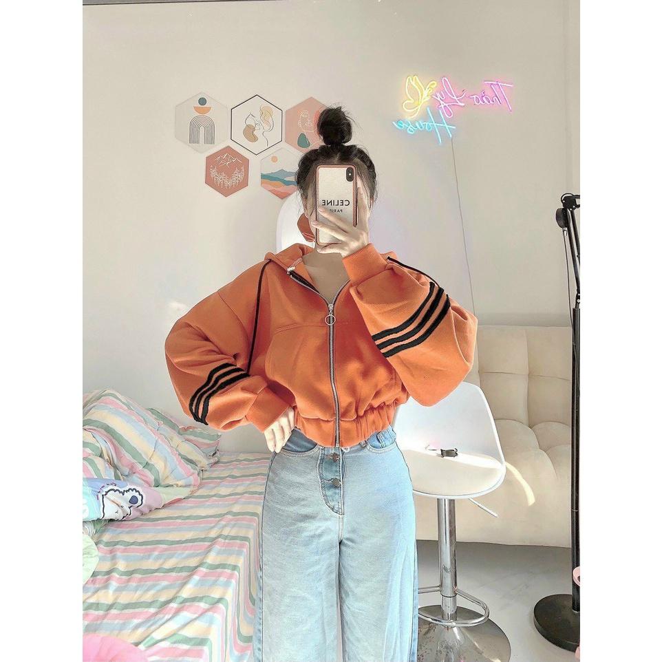 Áo khoác lửng croptop nỉ ngoại tay phồng cánh dơi unisex ulzzang siêu hot