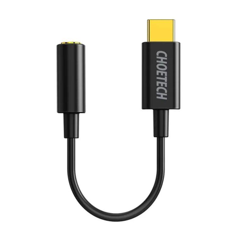 Cáp chuyển đổi USB-C sang 3.5mm Female audio Choetech AUX003–BK (Hàng chính hãng)