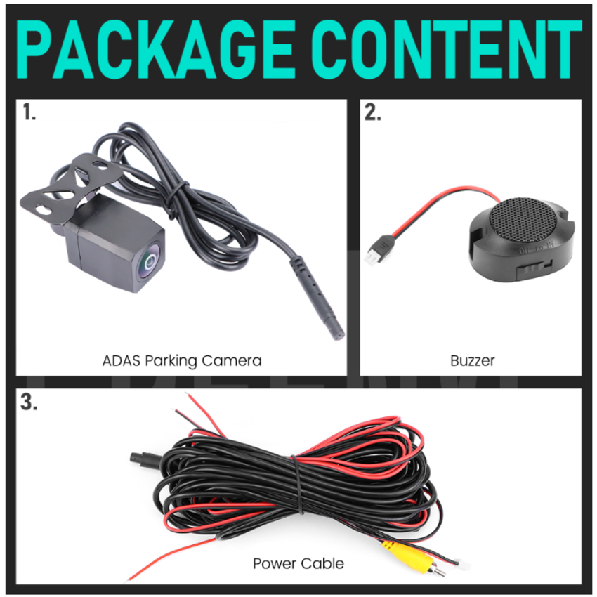 Camera Lùi phát hiện và cảnh báo người đi bộ và xe cộ, nhãn hiệu GreenYi AHD AIC816 1080P, cảnh báo ADAS, trí tuệ nhân tạo AI