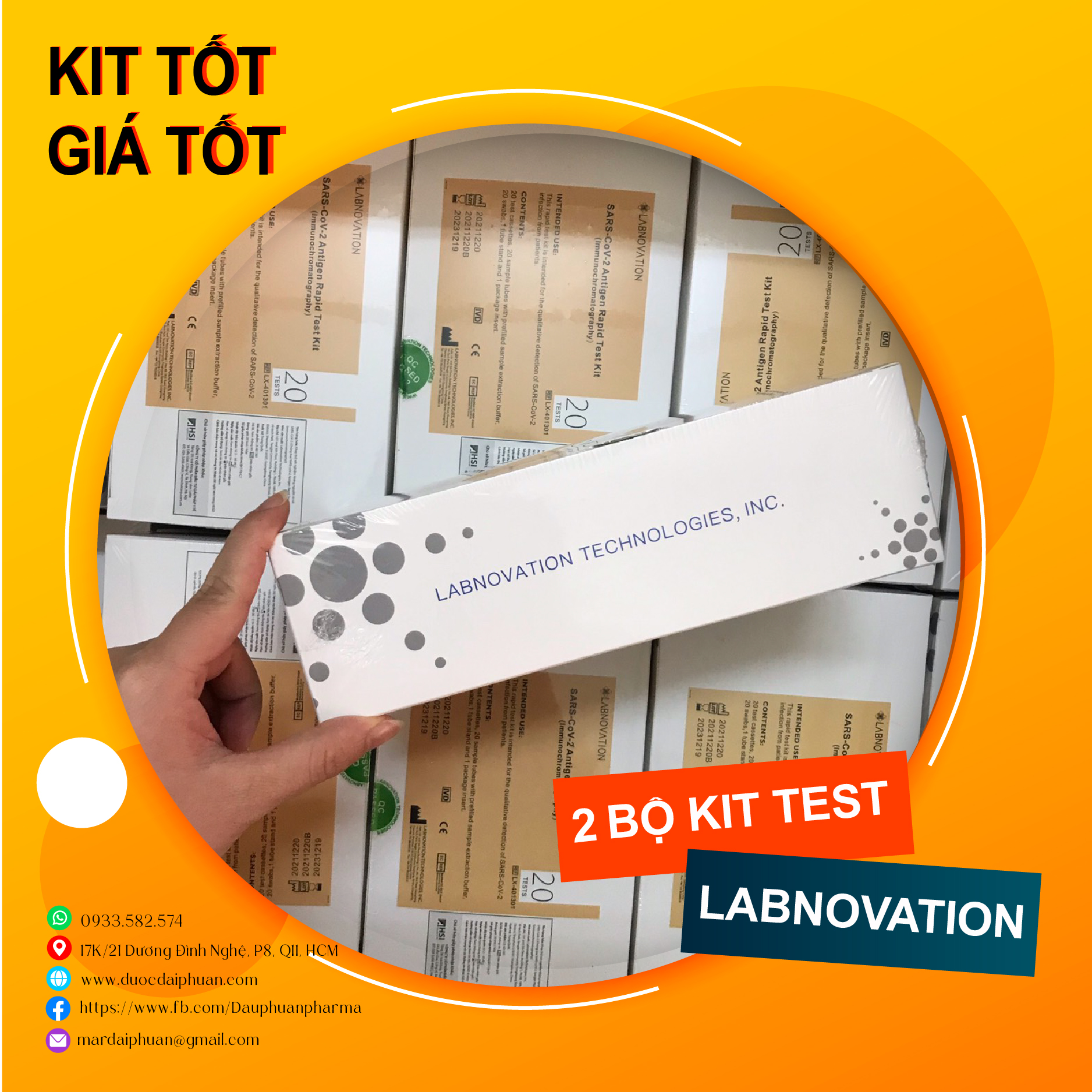 [Tặng khẩu trang miễn phí] Combo 2 bộ kit test nhanh Labnovaion Antigen Rapid Test Kit chính hãng, kết quả chính xác sau 30s
