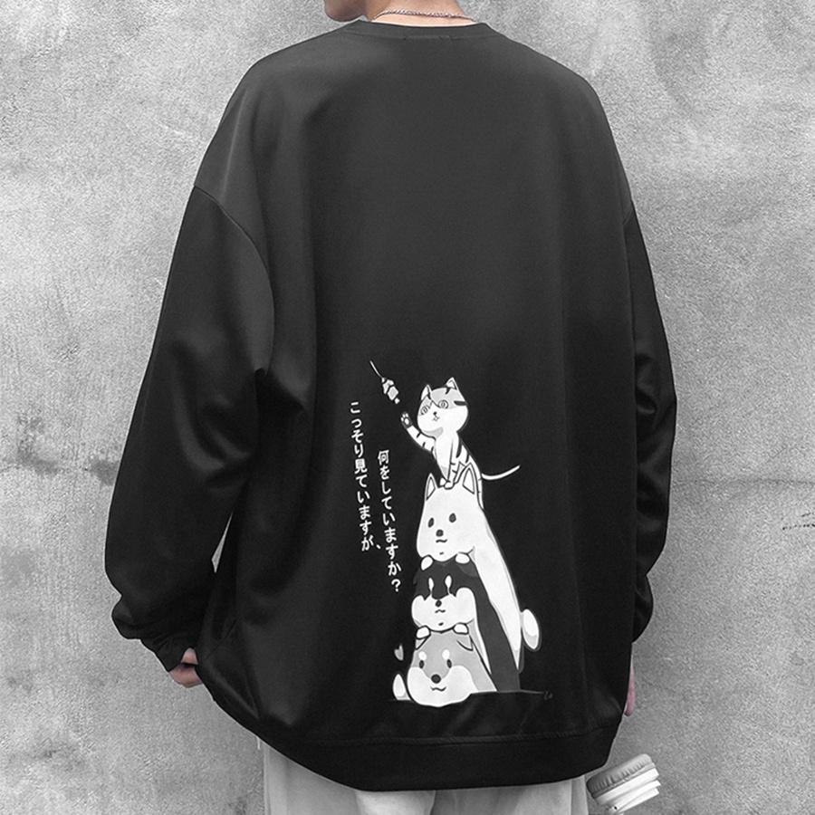 Áo dài tay Mèo Lưng NỈ BÔNG Unisex Phong Boutique Basic Sweater Ulzzang cặp đôi nam nữ form rộng oversize Hàn Quốc