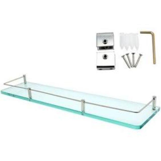 Kệ kính phòng tắm inox304, kệ kiếng dài hàng đẹp bóng chuẩn