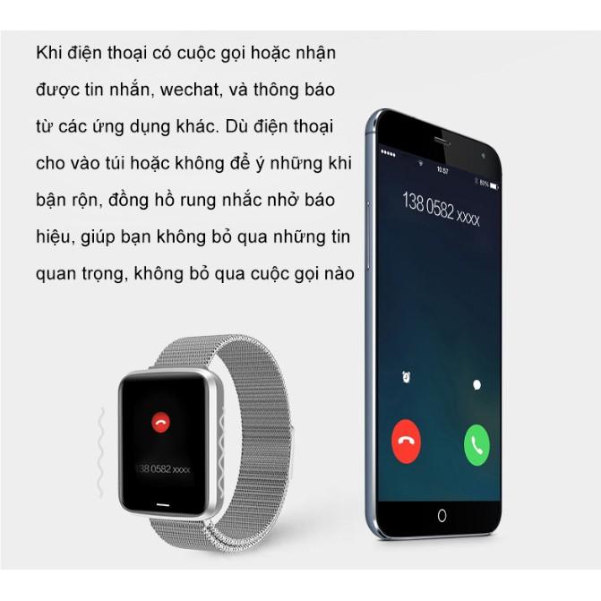 Đồng hồ thông minh smartwatch theo dõi sức khỏe nghe gọi điện thoại tin nhắn