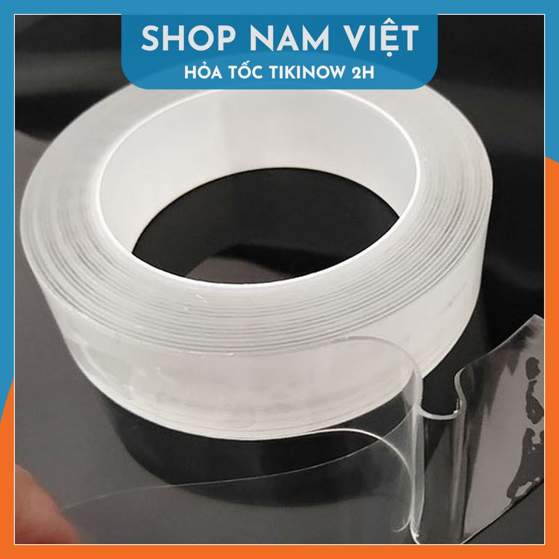 Băng Keo Dán Nano 2 Mặt Siêu Dính Trong Suốt Dày 1Mm Dài 2M Rộng 3Cm Và 5Cm - Dài 3M Rộng 3Cm