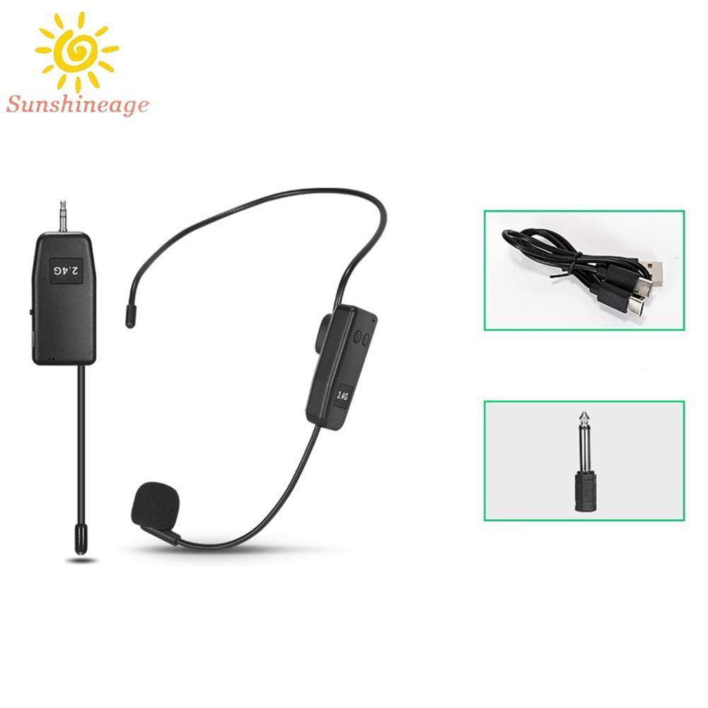 2.4G Wireless Microphone Headset Mic System For Voice Teaching Speaker Karaoke