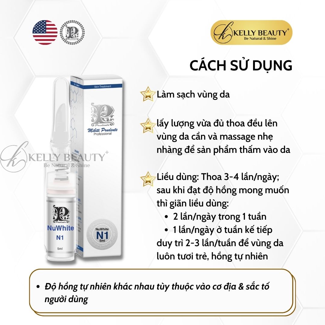 Kem Dưỡng Mibiti Prudente Nuwhite N1 - Khử Thâm, Dưỡng Hồng Ti- Kelly Beauty