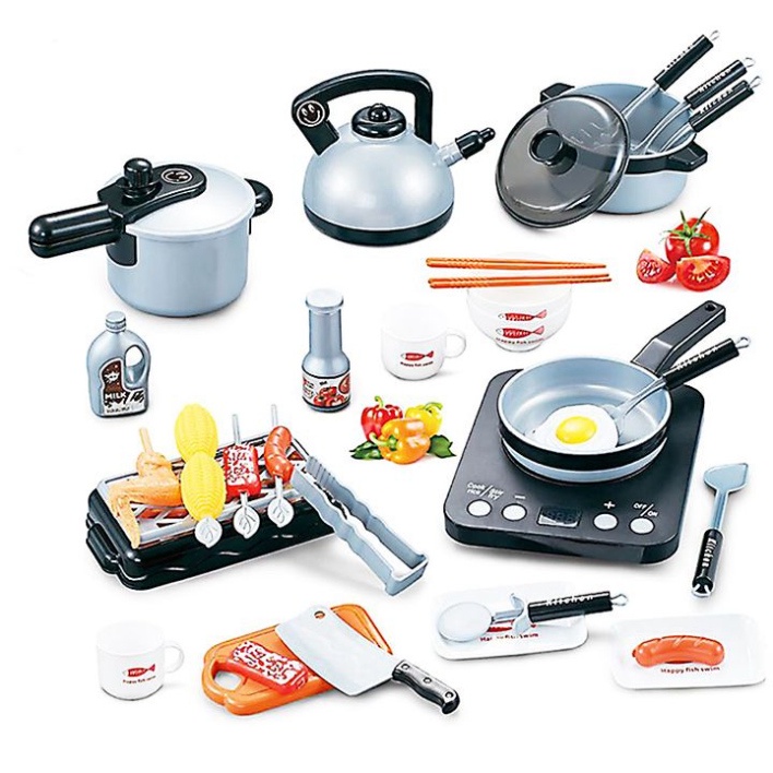 Bộ Đồ Chơi Nấu Ăn Cho Bé 35 Chi Tiết, Đồ Chơi Nhà Bếp Cho Bé Vui Chơi Chất Liệu Cao Cấp An Toàn