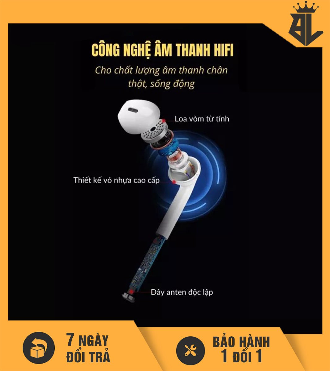 Tai Nghe Bluetooth I12, Bản Quốc Tế Pin 5 Tiếng, Bass Cực Mạnh, Bảo Hành 1 Đổi 1