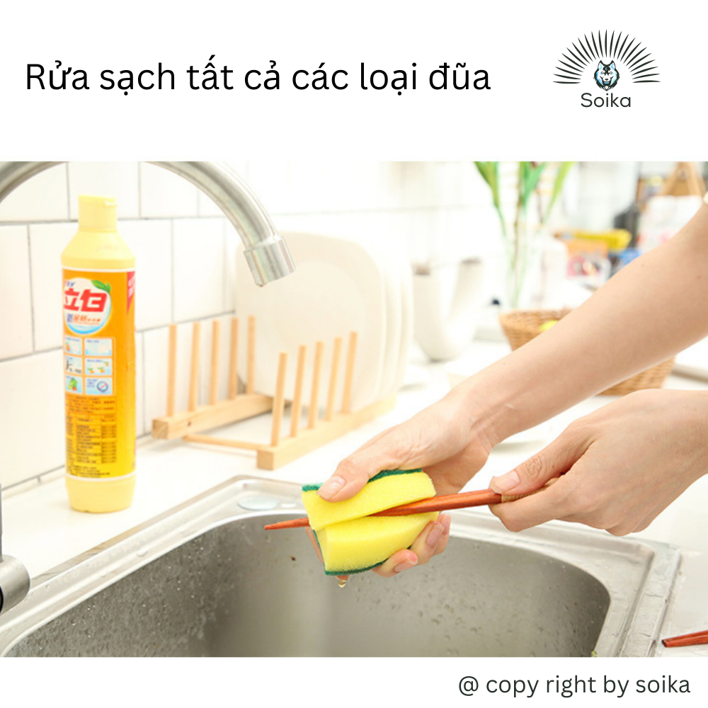 Miếng Cọ Rửa Chén Bát Xanh Vàng Miếng Bọt Biển Cọ Rửa Xoong Nồi Tiện Dụng Soika SK-A05