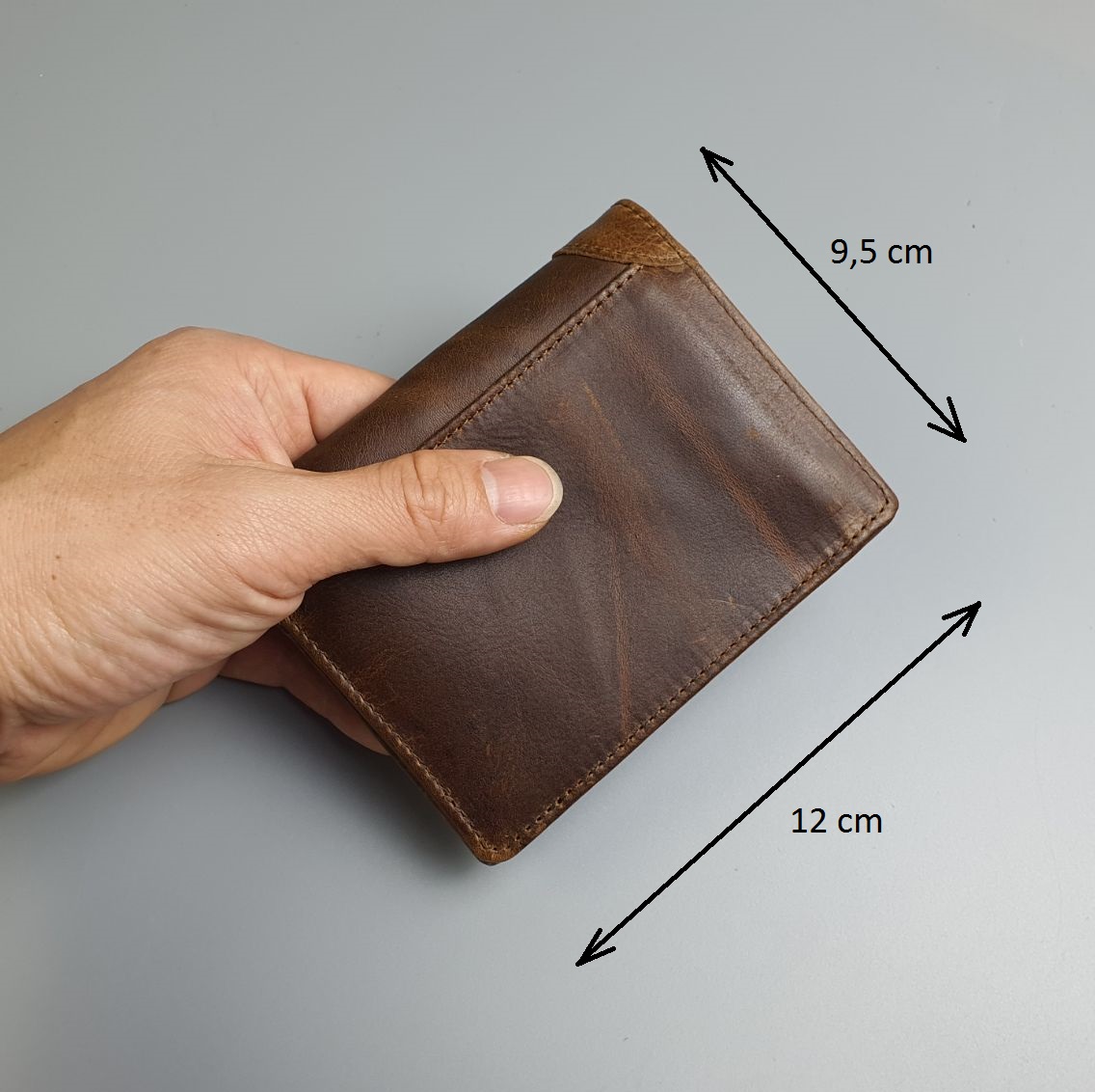 [Da thật} Ví nam da thật, Ví đứng da sáp WS101B - 100% da bò thật, BH 3 năm