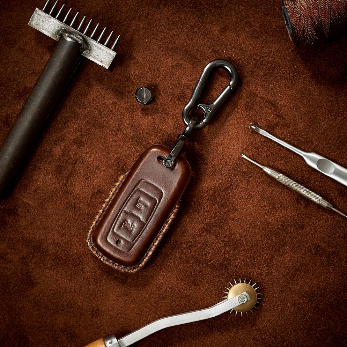 Bao da chìa khóa xe máy SH150i/ SH350i da bò thật sang trọng tặng móc khóa - hàng chính hãng