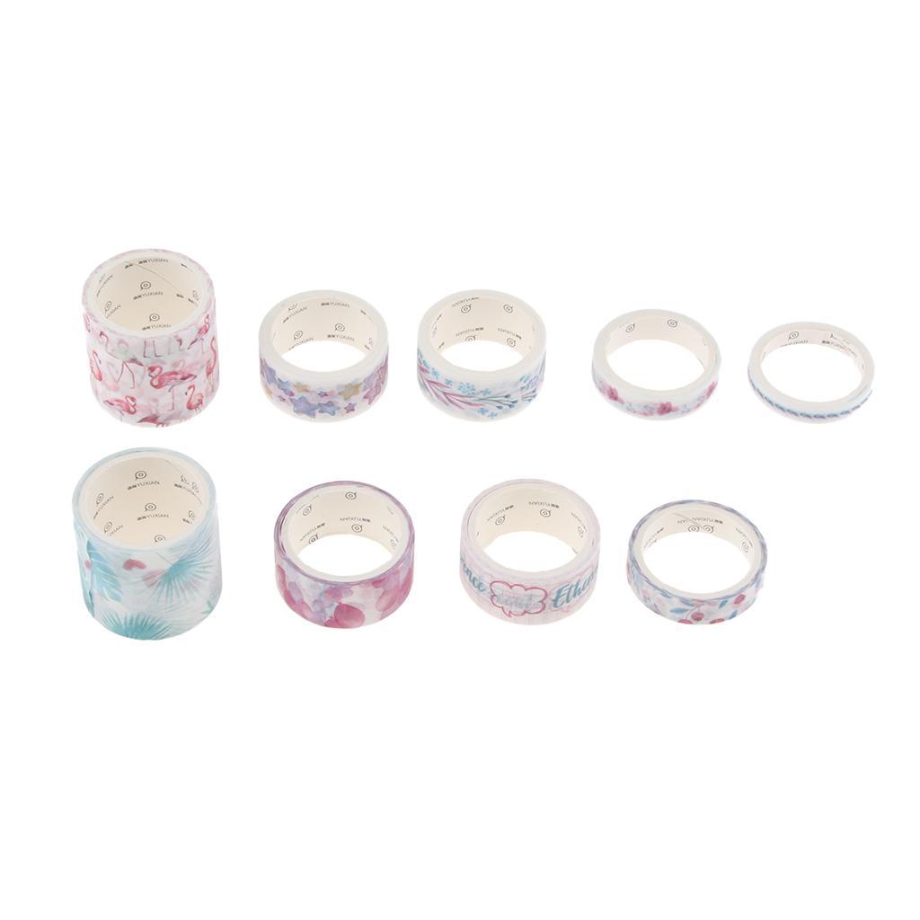10 Rolls Washi Masking Tape Set, Great for DIY Decor Scrapbooking Sticker Masking Paper Decoration Tape Adhesive School Supplies