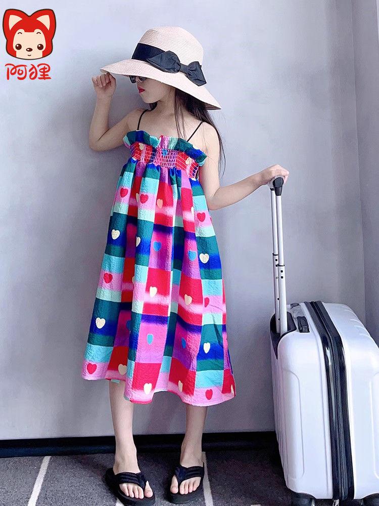 CHENGRUI Bealy cô gái ăn mặc Hàn Quốc trẻ em ăn mặc dễ thương tươi net đỏ cao cấp phong cách phương Tây cô gái sen thắt lưng váy
