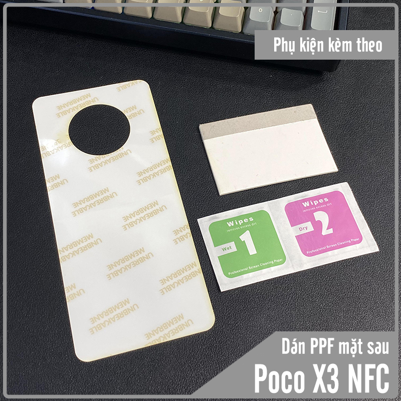 Miếng Dán PPF mặt sau cho Xiaomi Poco X3 NFC Trong suốt / Ánh 7 màu