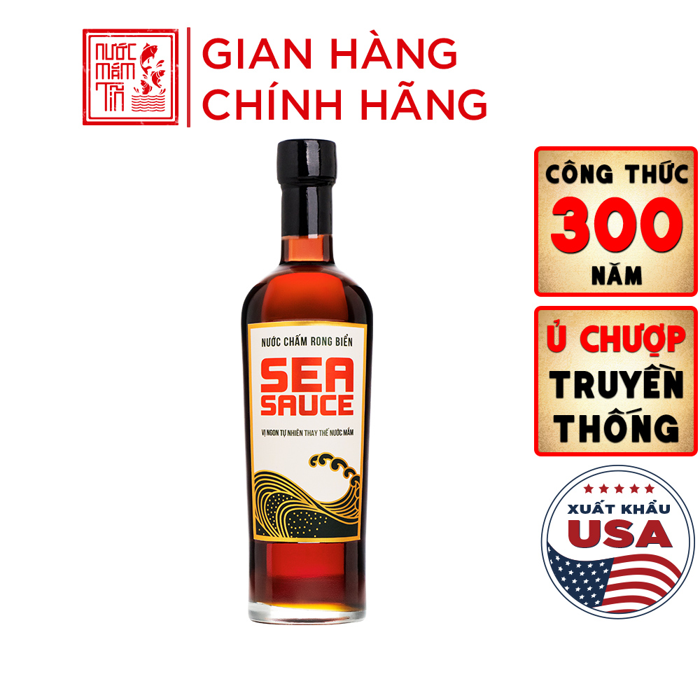 Đặc Sản Phan Thiết - Nước Chấm Rong Biển Làng Chài Xưa Sea Sauce Chai Thủy Tinh 500Mlchai Làng Chài Xưa - Chay Mặn Đều Dùng Được