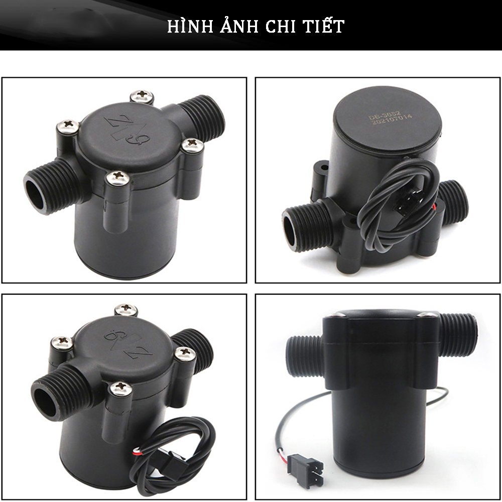 Máy phát điện mini 18V dựa vào dòng nước làm quay cánh tuabin phát sinh dòng điện một chiều công suất tối đa 3.5W, dòng điện 260mA