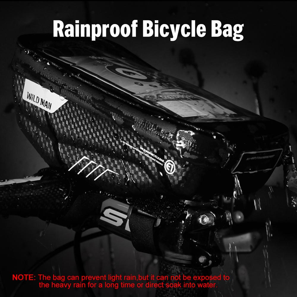 Túi đựng gắn tay lái xe đạp thiết kế ngăn màn hình cảm ứng Được làm bằng vỏ cứng EVA, chất liệu PU và khóa kéo chống thấm nước,