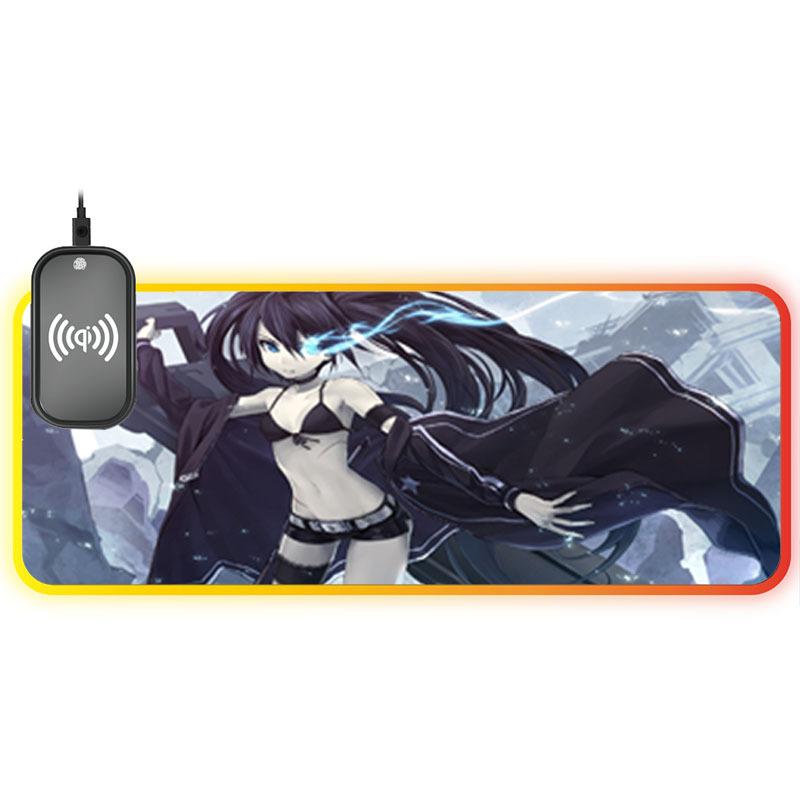 Phong cách mới nhất anime màu xanh nước mắt ma thuật sạc không dây quá khổ miếng lót chuột rgb hoạt hình dễ thương ins miếng lót bàn phím máy tính xách tay