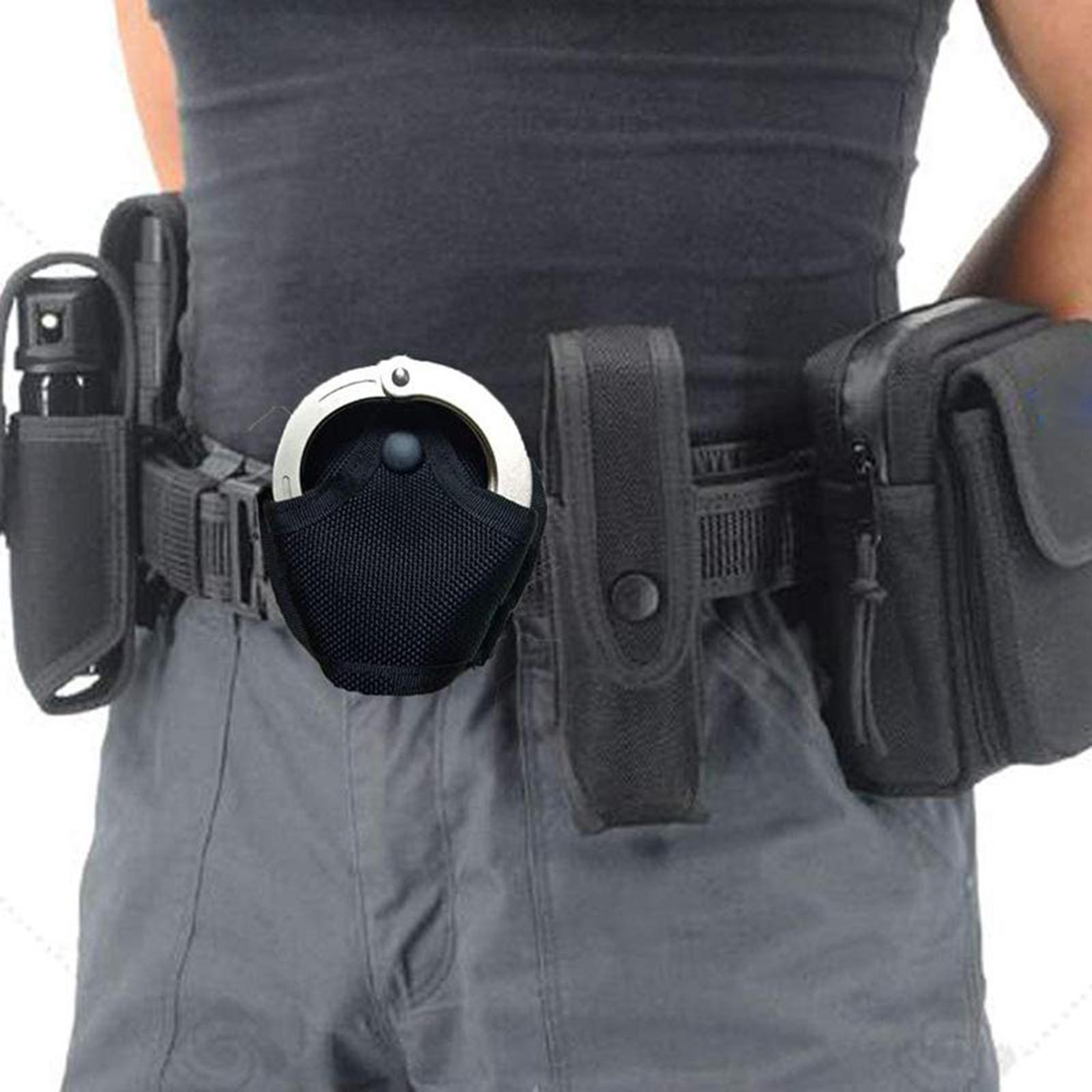 Black Laptop Handcuffs Fanny Pack Utility Case Bag Holder