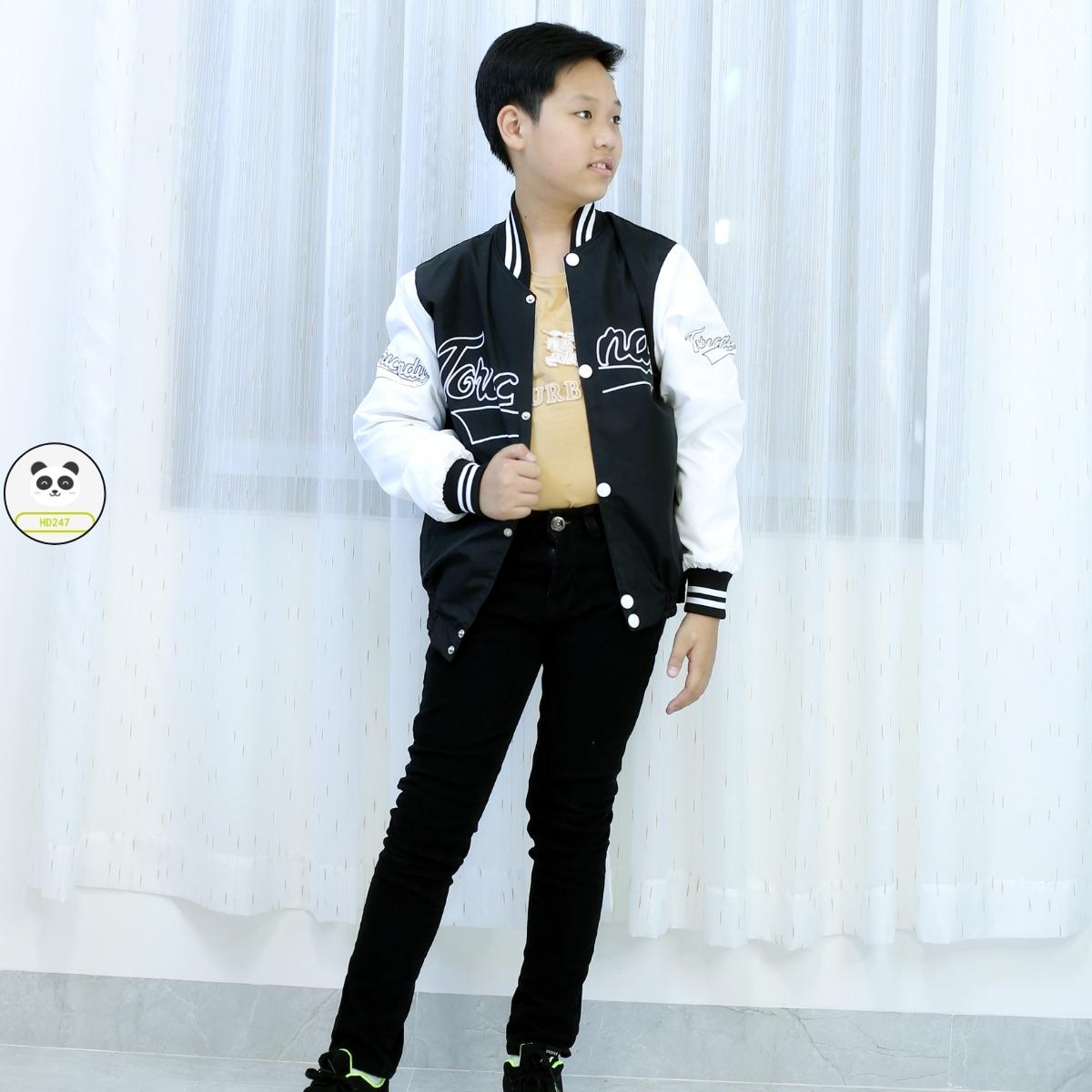 Áo khoác trẻ em bé trai unisex in hình cá tính size đại form 14 42kg 0318 D
