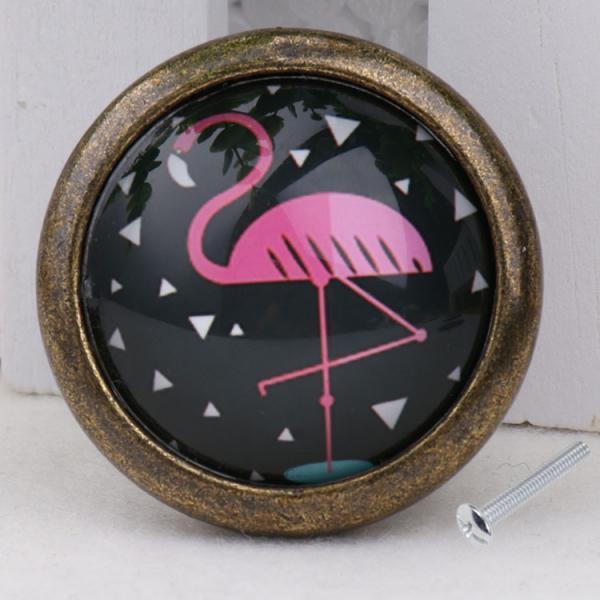 3X Retro Drawer Cabinet Cupboard Door Pull Handle Knob Flamingo Home Decor 4