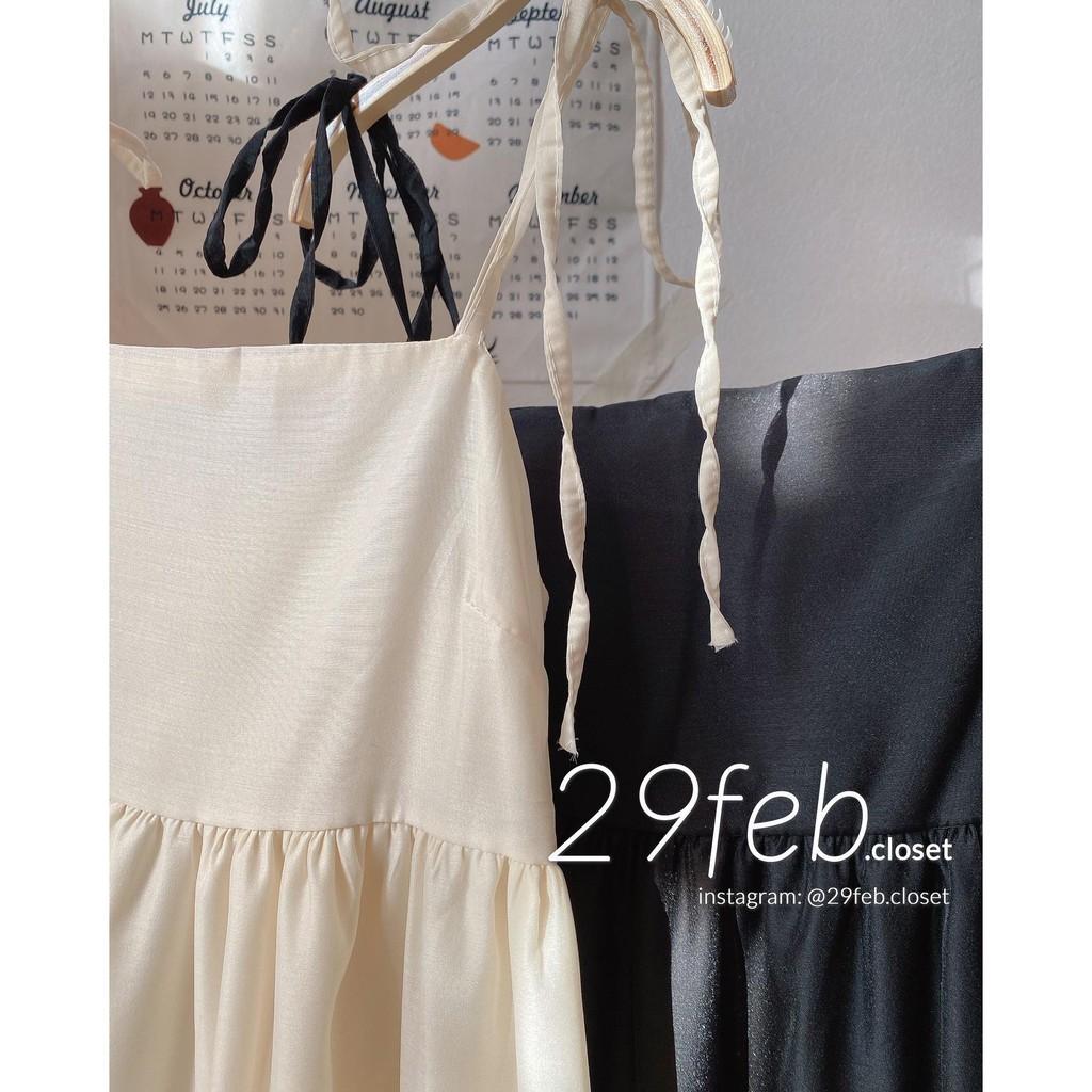 Váy hai dây voan tơ, 3 tầng, buộc vai 2 lớp 2 màu đen/be siêu xinh (kèm video/ảnh thật) Xưởng Sỉ Nguyễn Hoa