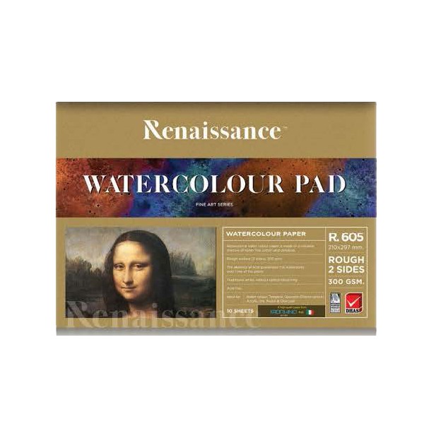 Tập vẽ màu nước Renaissance Water Color Pad 300G A4 R-605