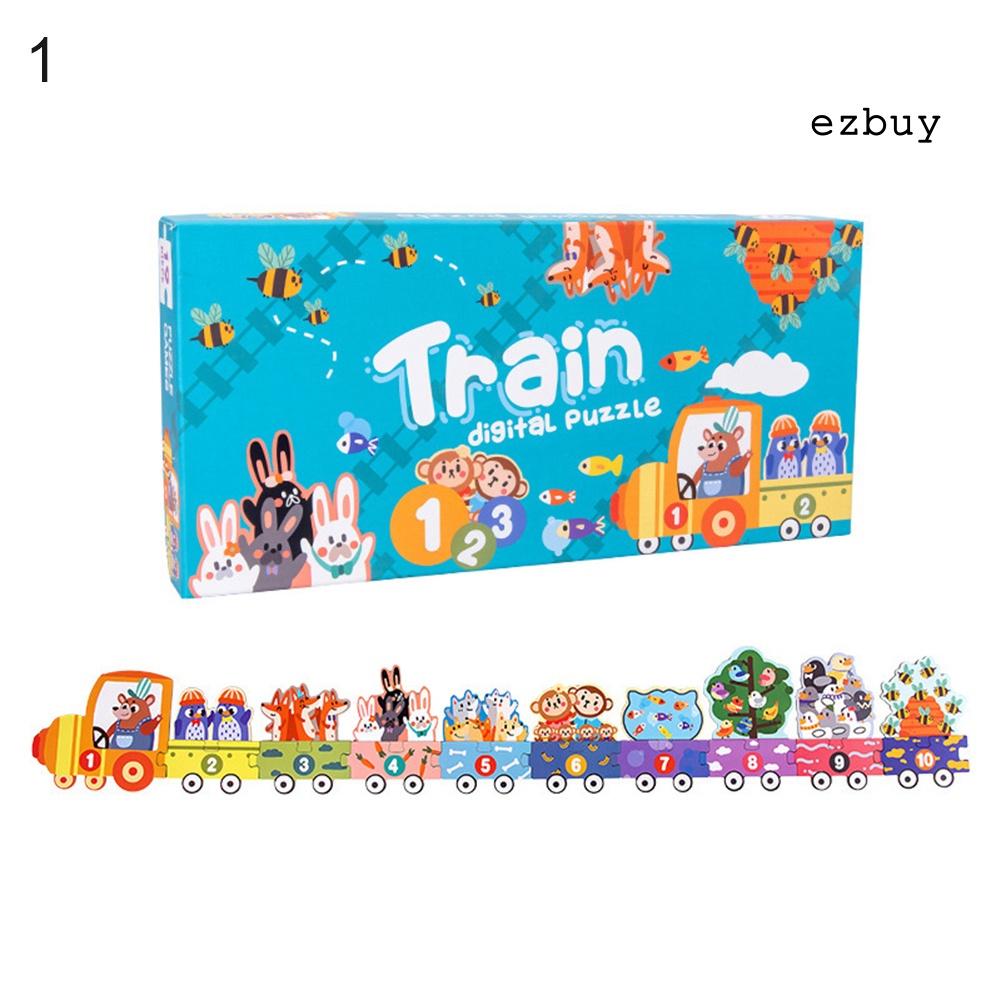 EY-Wooden Number Cartoon Traffic Scene Puzzles Intelligence Development Kids Toys