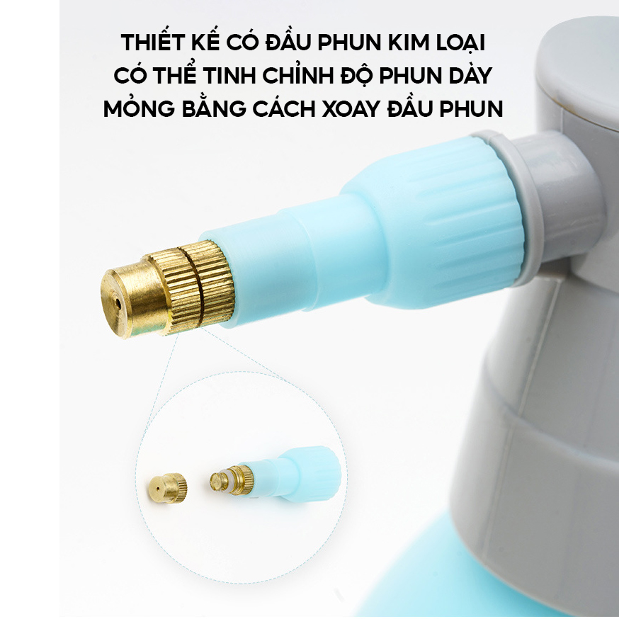 Bình Phun Sương Áp Suất Tạo Bọt Tuyết Rửa Xe Nước Tưới Cây Bình Tắm Gà Dung Tích 2 Lít 3 Lít