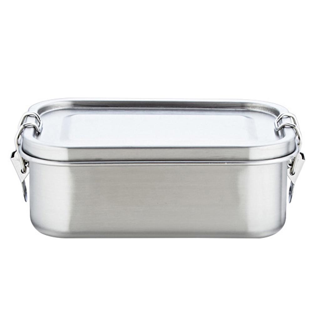 Hộp Bento Kim Loại 800Ml Bằng Thép Không Gỉ 304 2 Ngăn Cho Trẻ Em Và Người Lớn