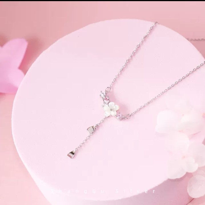 Dây Chuyền Nữ, Dây Chuyền Bạc Nữ Cánh Hoa Mong Manh Dễ Thương - DB2626 - Bảo Ngọc Jewelry