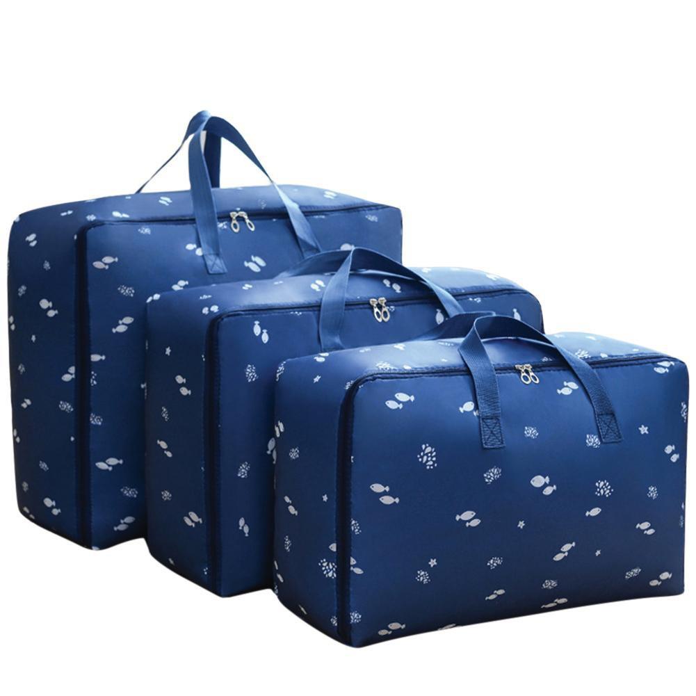 Túi đựng chăn màn quần áo chống thấm bền đẹp Oxford màu xanh tím than