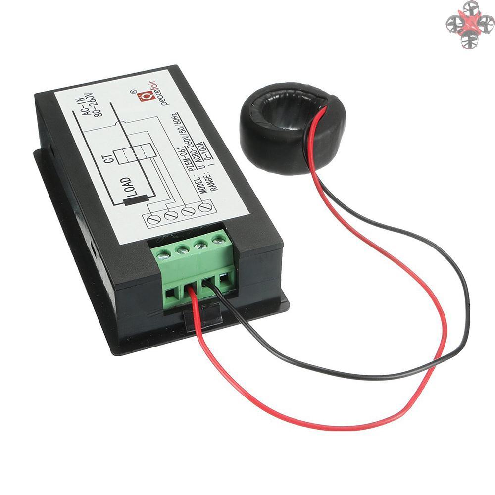 Bộ Đồng Hồ Đo Điện Áp Đa Năng 100a Ac 80v-260v 20a / 100a 4 Trong 1