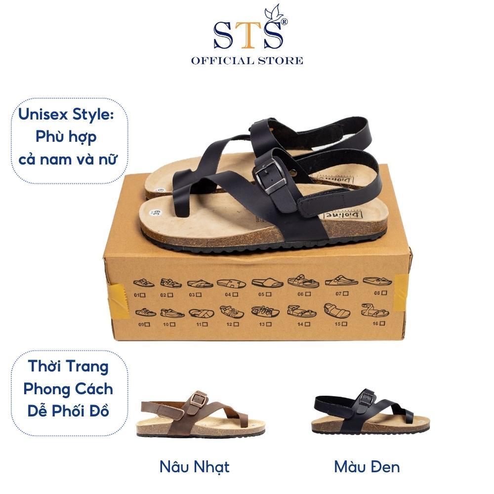 Giày Sandal Birken nam nữ DA BÒ THẬT NGUYÊN TẤM quai chéo cao cấp hàng xuất khẩu siêu bền đi học đi biển sành điệu ST20