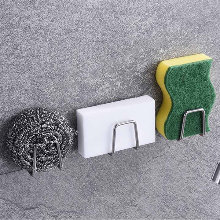Bộ 2 móc để đồ đa năng bằng inox 304. Để vung, thớt, miếng rửa bát, bông tắm