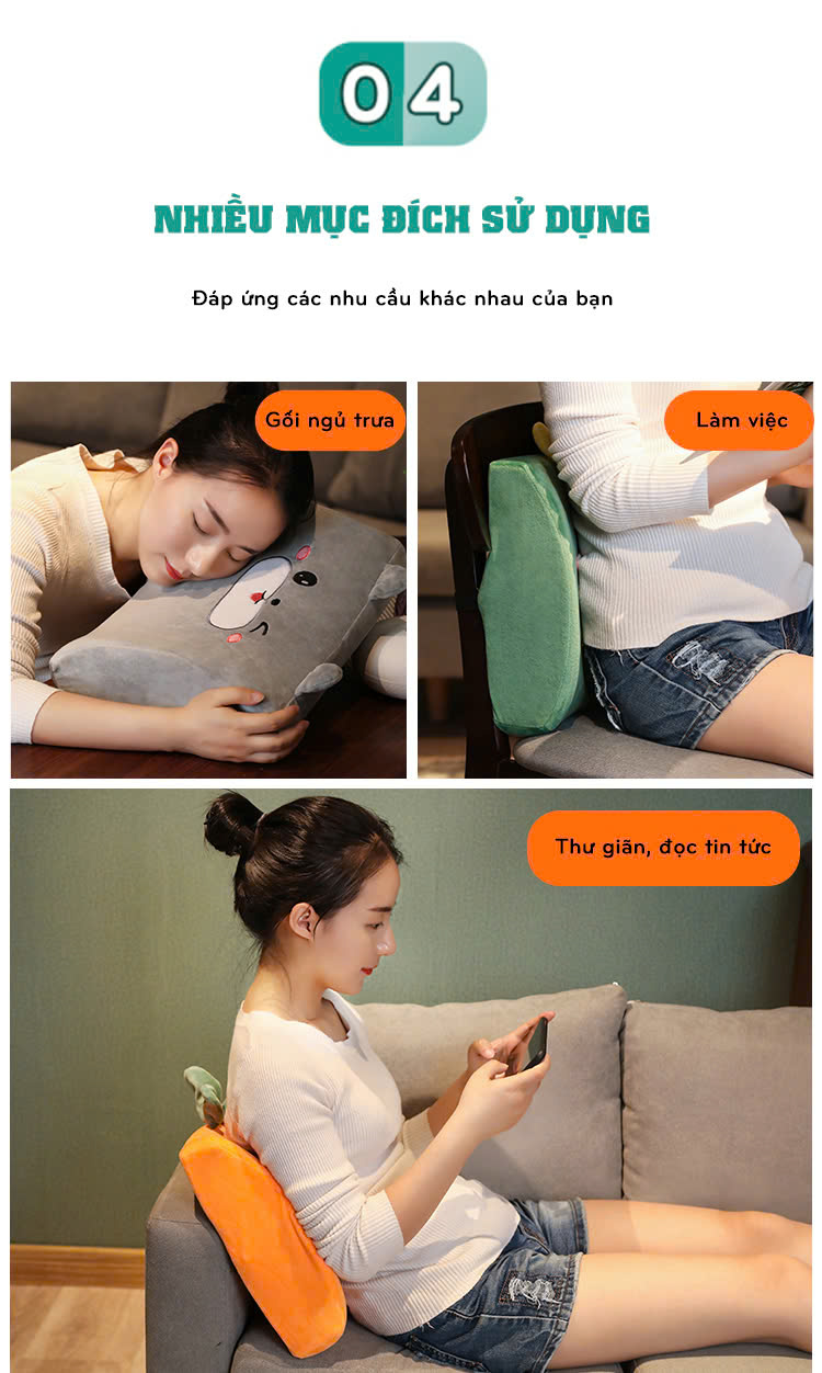 Đệm tựa lưng ghế văn phòng ô tô cao su non Vỏ gối siêu thoáng Gối tựa lưng kích thước 32 x 33 cm x 6/11cm – Giao Mẫu Ngẫu Nhiên