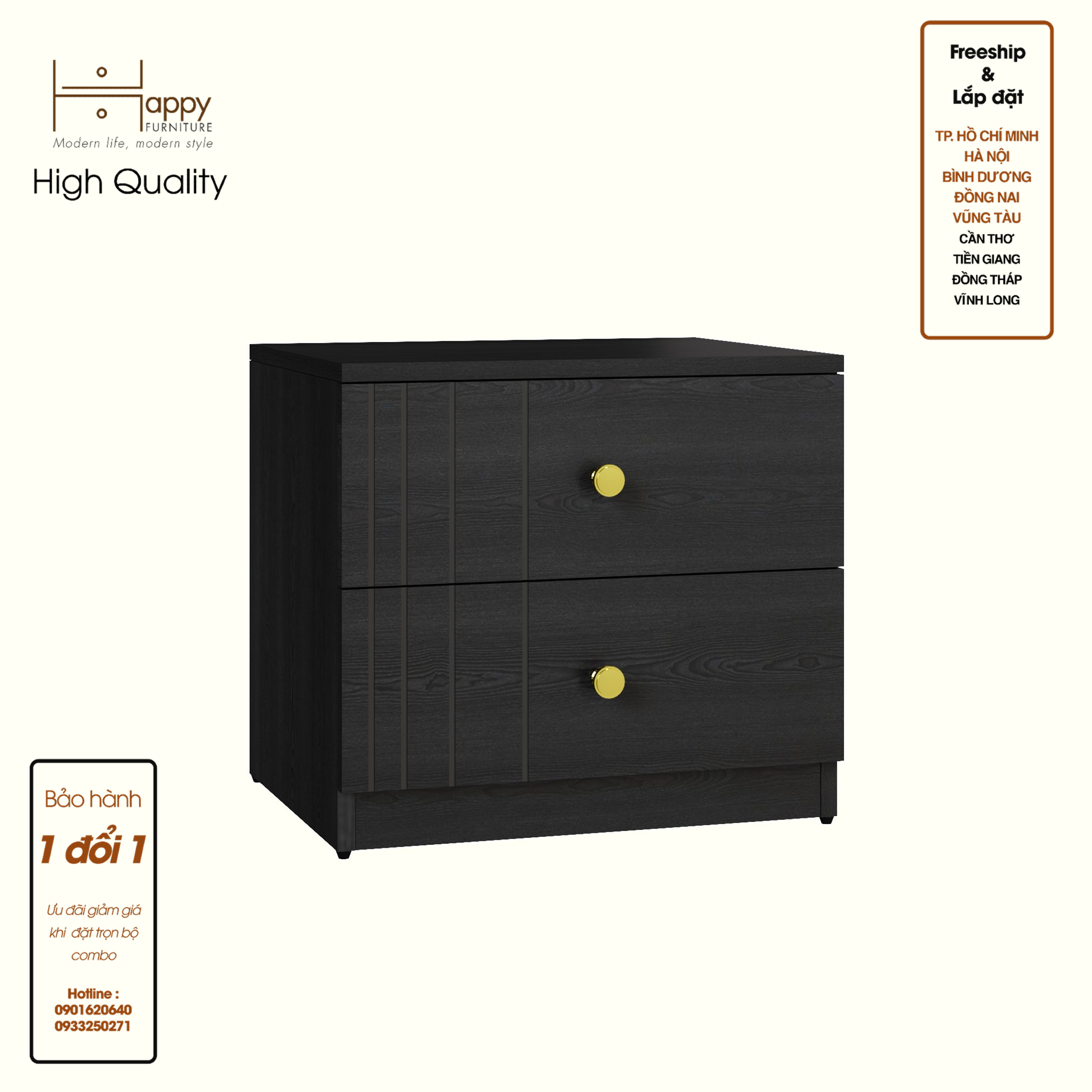 [Happy Home Furniture] JOVIE, Táp đầu giường 2 ngăn kéo, 50cm x 40cm x 45cm ( DxRxC), THK_149