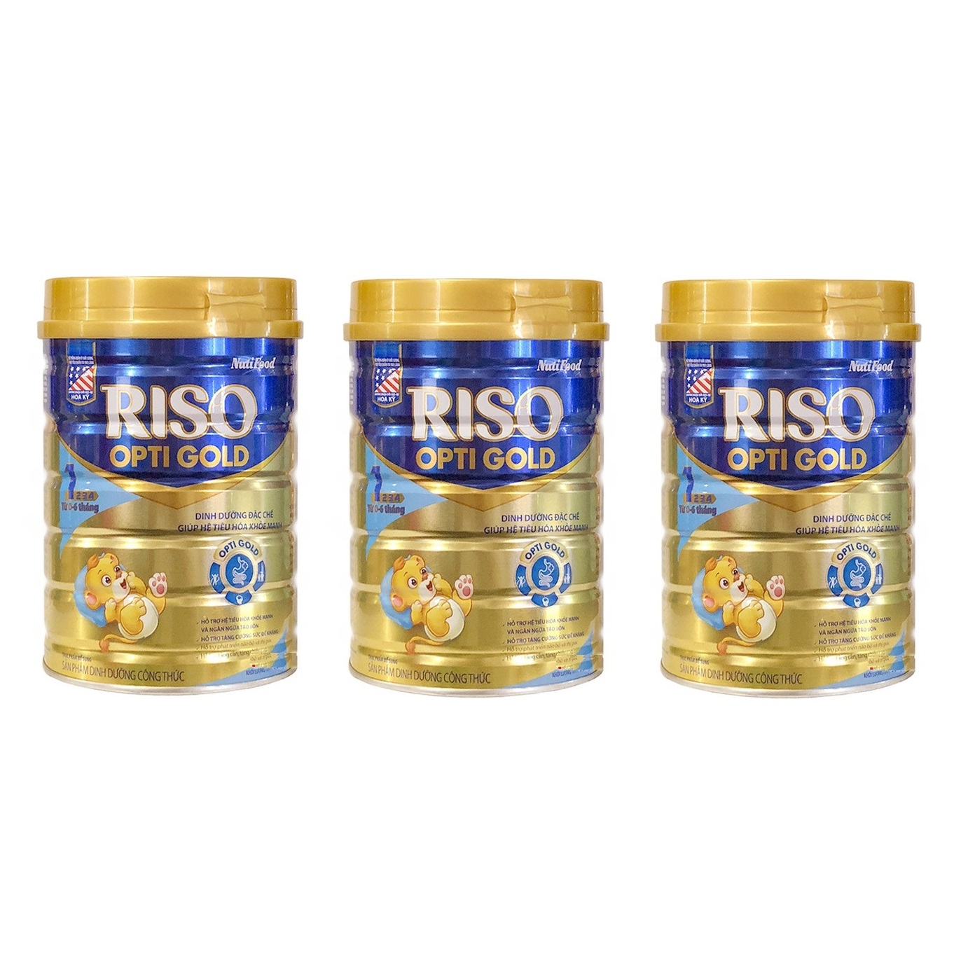 BỘ 3 LON SỮA BỘT RISO OPTI GOLD 1 – DINH DƯỠNG ĐẶC CHẾ GIÚP HỆ TIÊU HOÁ KHOẺ MẠNH