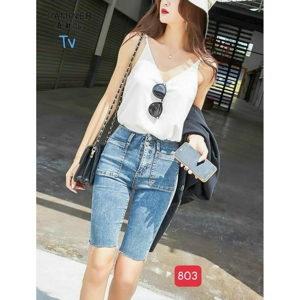 Quần bò nữ ngắn murad_fashion, quần short jean nữ màu xanh eo co giãn cao cấp phong cách HÀN QUỐC 2021 JN803